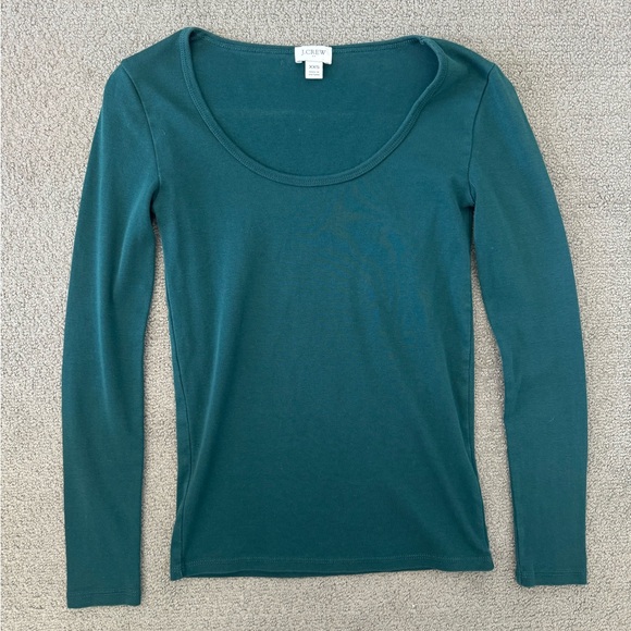 J.Crew emerald longsleeve top (size XXS) - Picture 1 of 3
